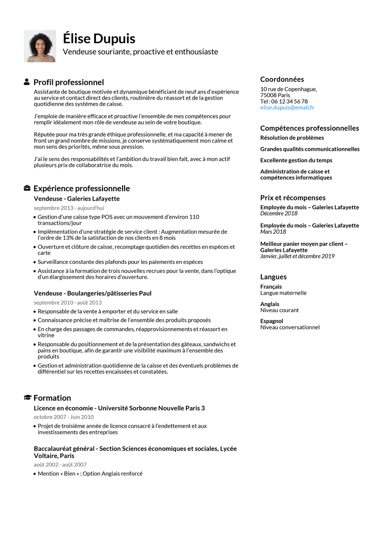 Jofibo - Modèle de CV simple