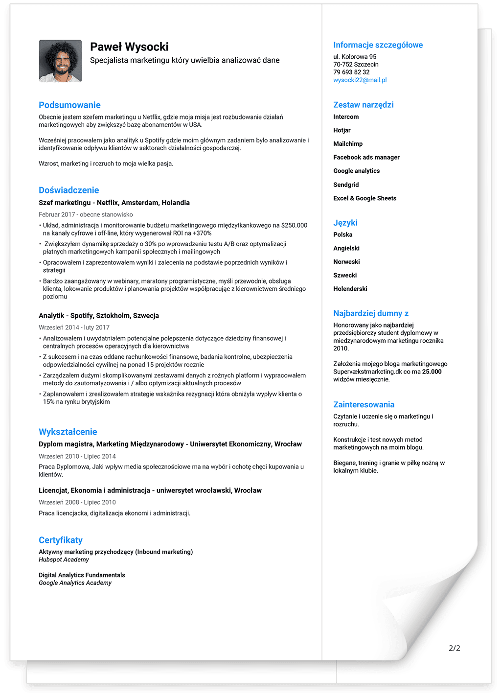 Online Kreator CV Stw rz CV W Kilku Minutach spr buj Za Darmo 