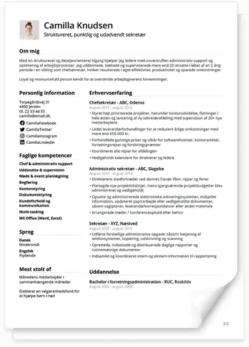Elegant CV Skabelon