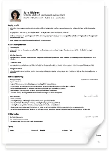 Kompetence CV Skabelon