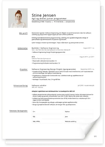 Minimalistisk CV Skabelon