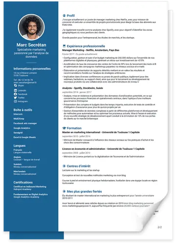 Modèle de CV créatif