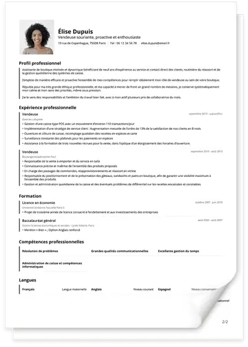 Modèle de CV fonctionnel
