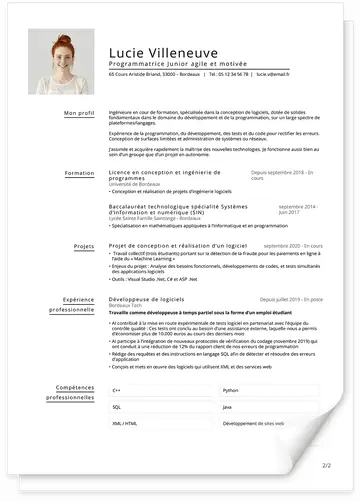 Modèle de CV minimaliste