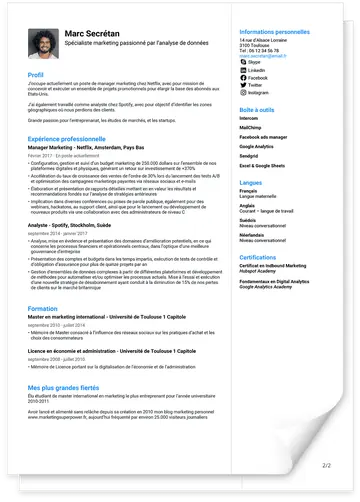 Modèle de CV moderne