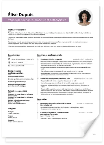 Modèle de CV professionnel