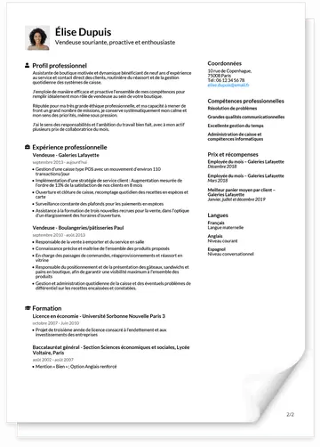 Modèle de CV simple