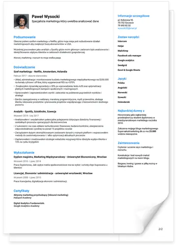Nowoczesny szablon CV