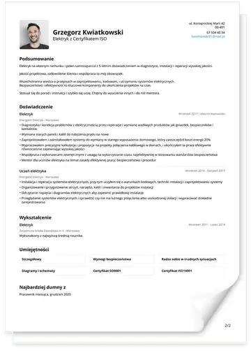 Podstawowy szablon CV