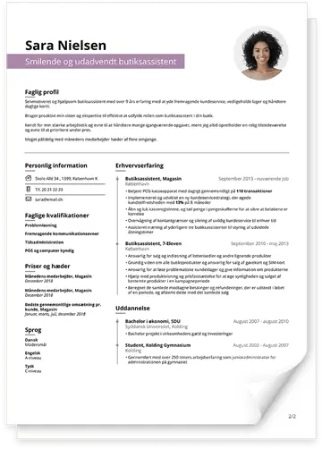 Professionel CV Skabelon