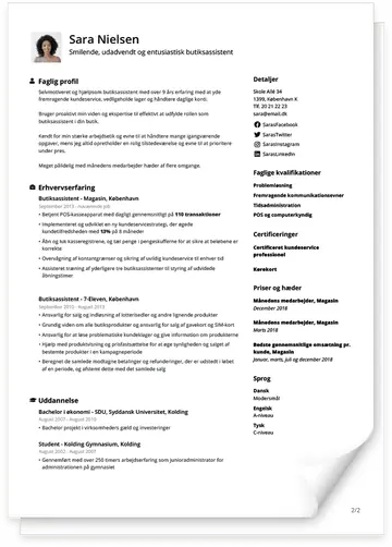 Simpel CV Skabelon