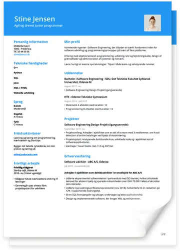 Student CV Skabelon