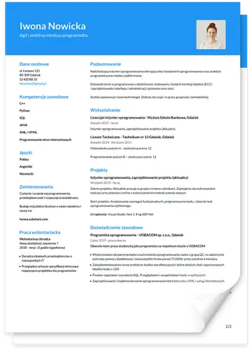 Studencki szablon CV