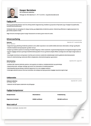 Traditionelt CV Skabelon