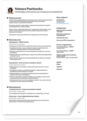 Prosty szablon CV