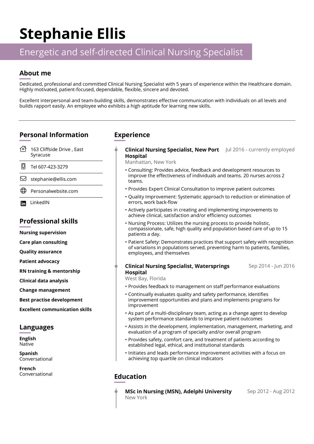 resume template skills