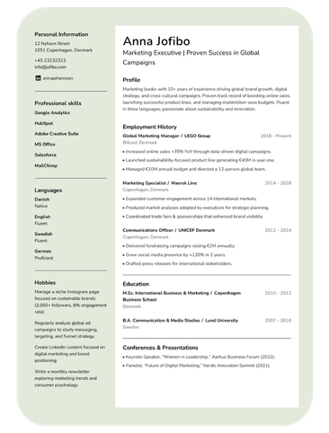 Jofibo CV Builder Preview