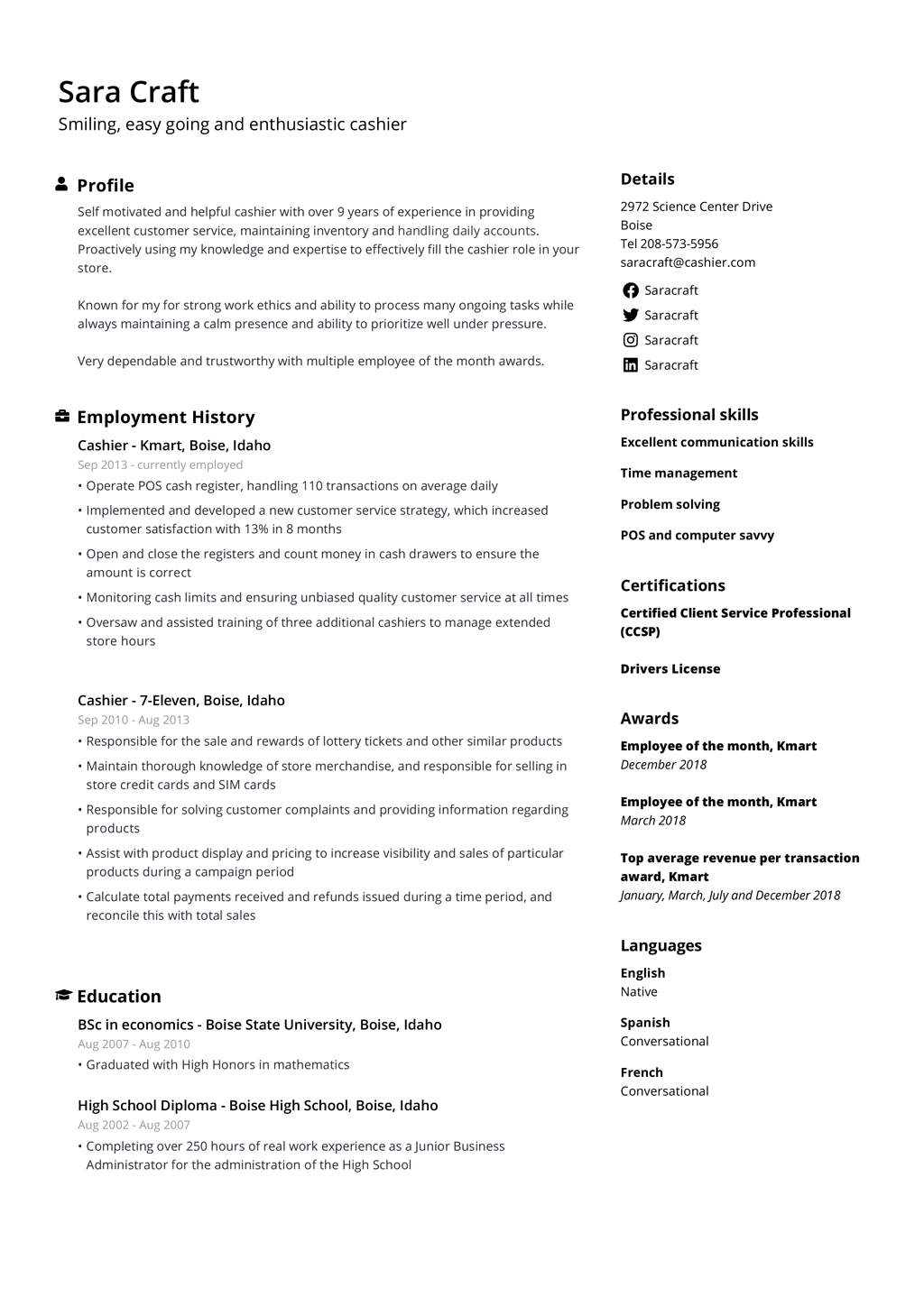 Jofibo - Simple resume template