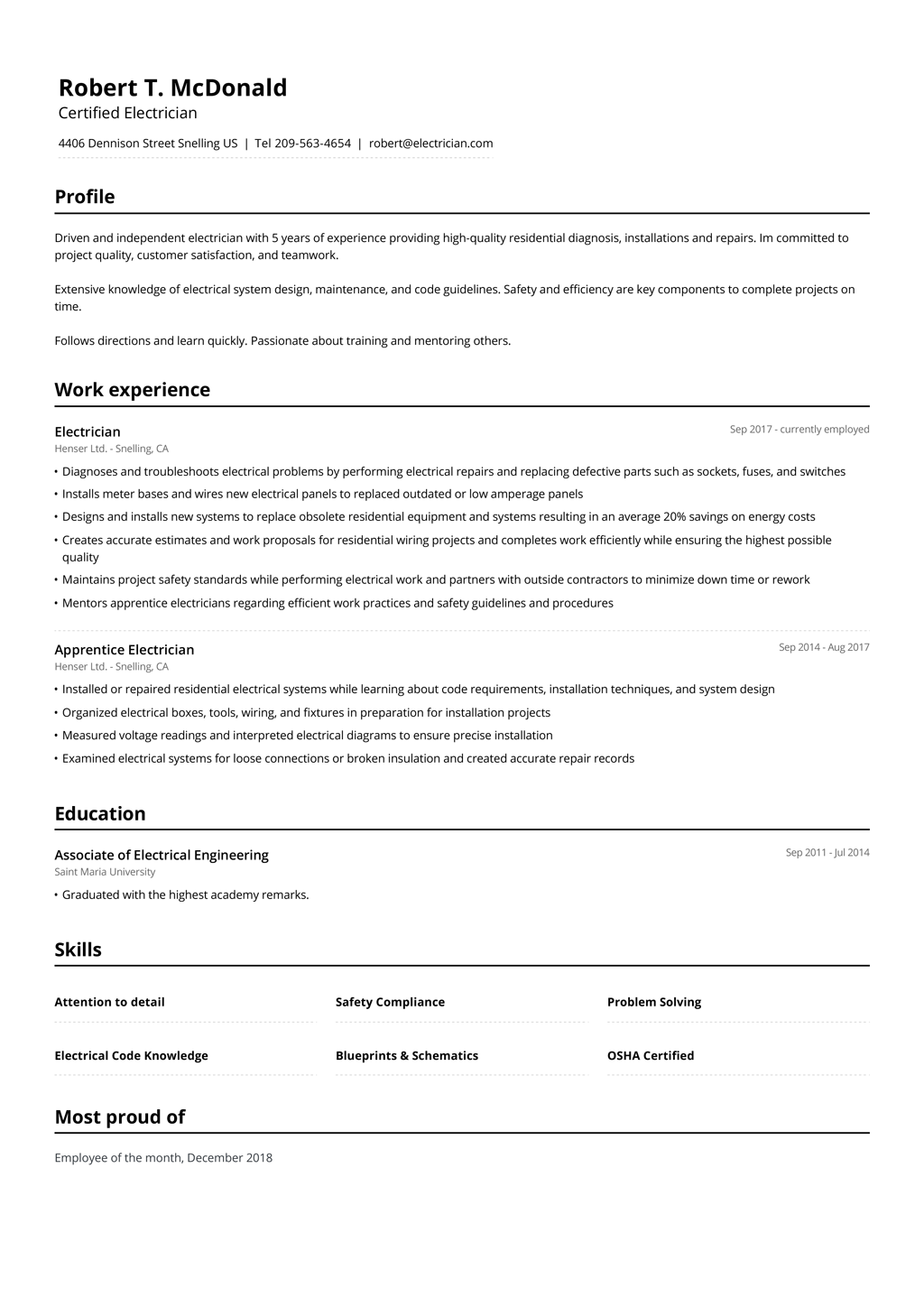 Jofibo - Traditional resume template