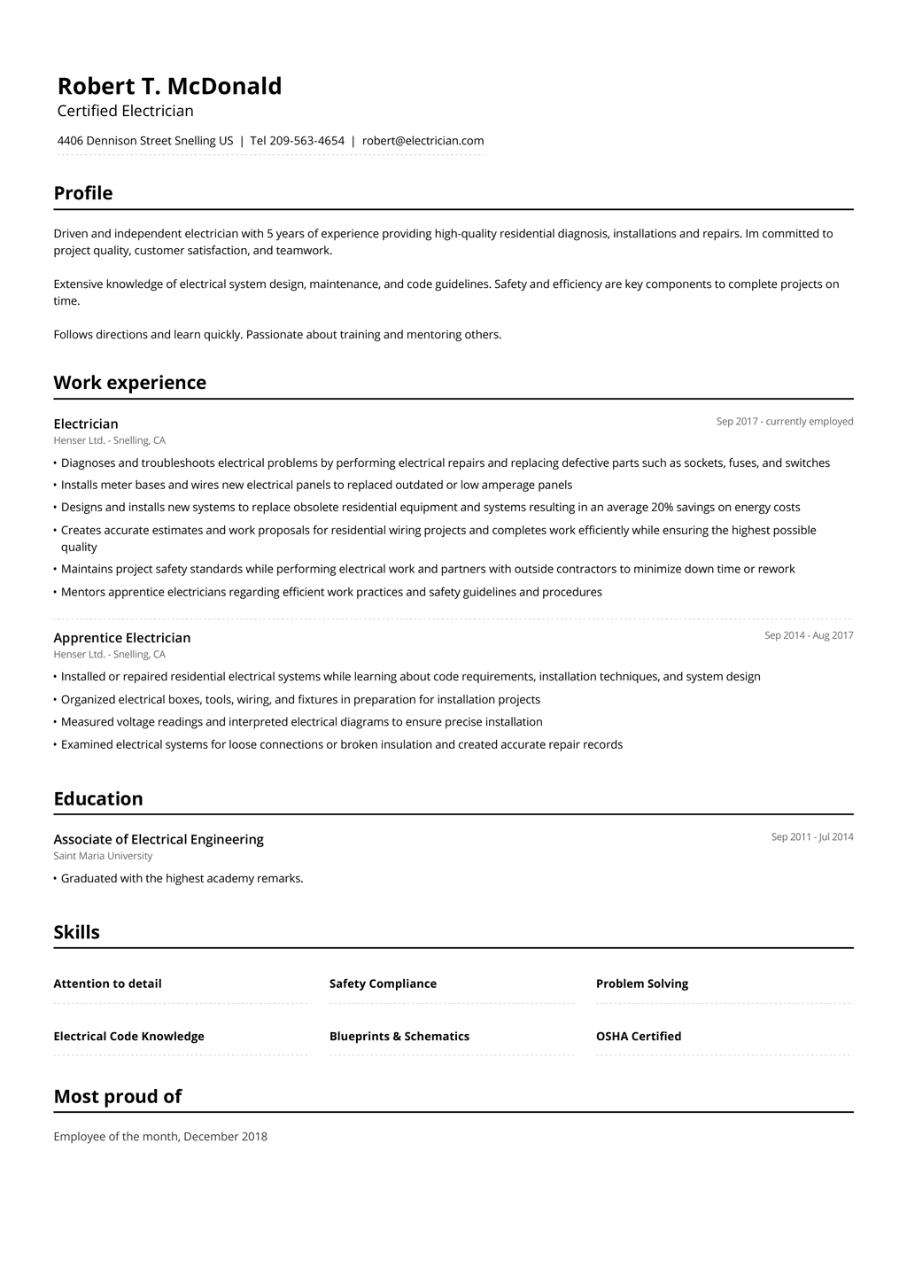 Free Online CV Generator - Resume Builder