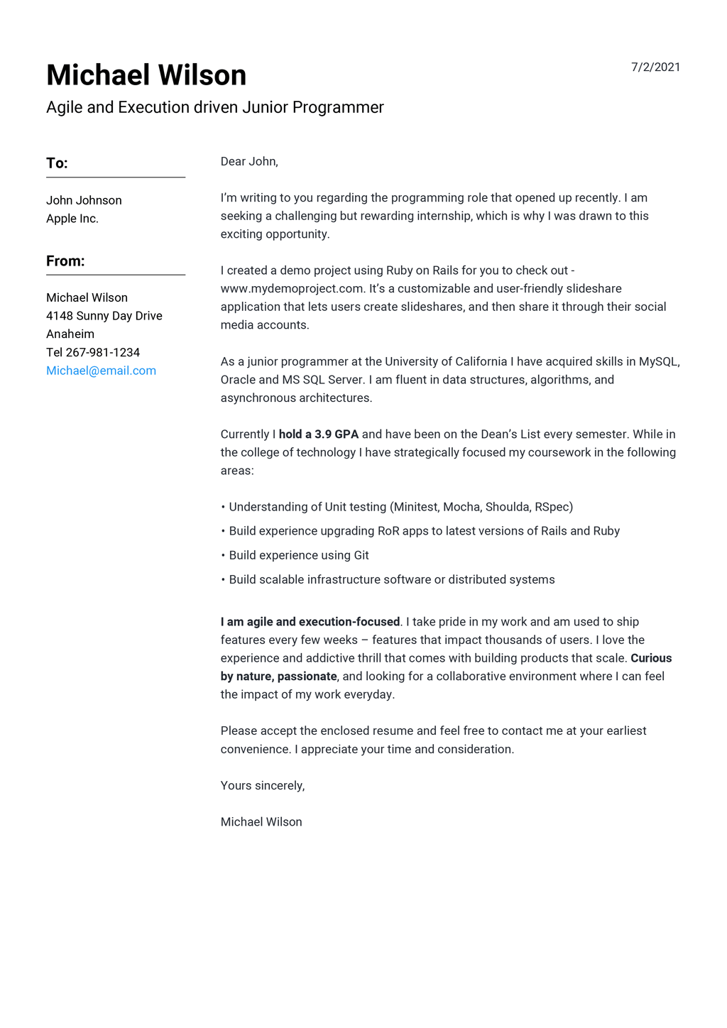 Basic Cover Letter Template Free from jofibo.com