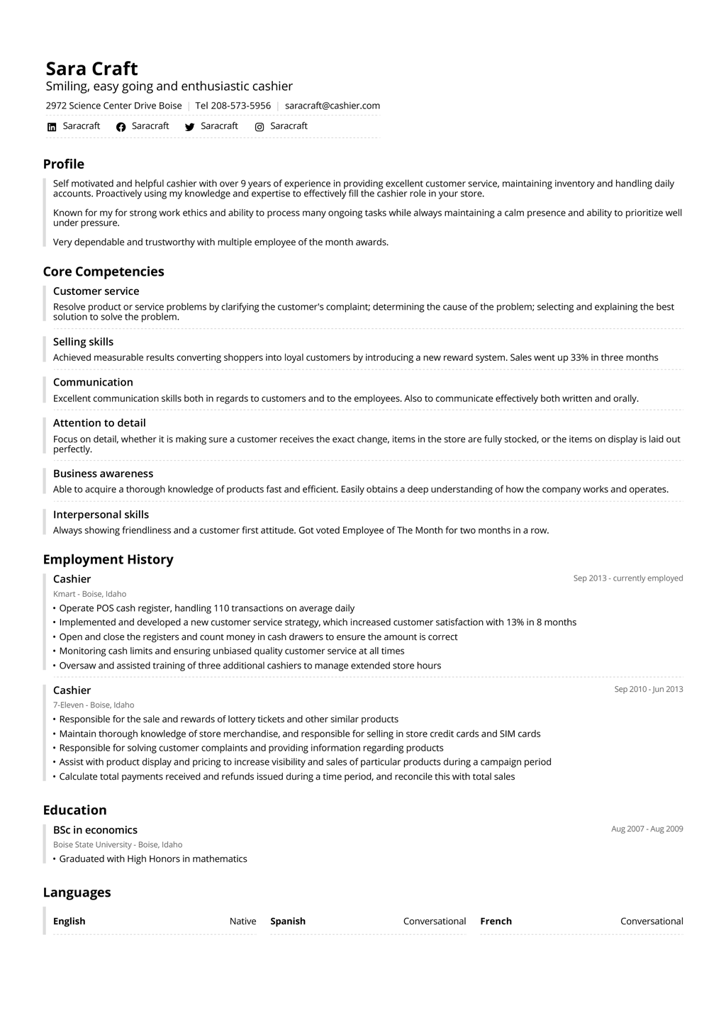 Core Functional Resume Template For Word Collection