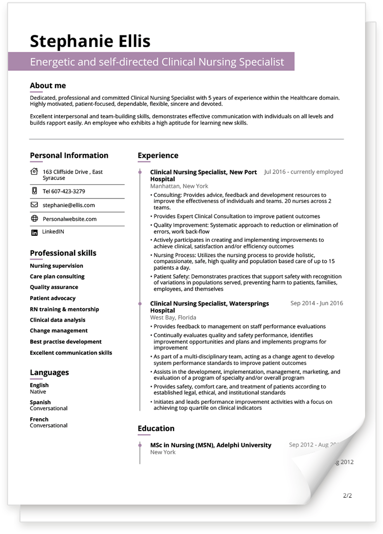 Simple CV Template to download and writing tips