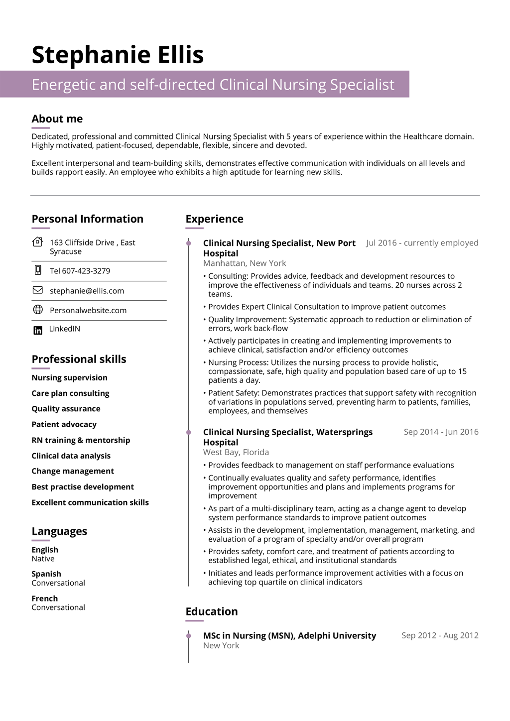 Reverse Chronological Resume Template Download