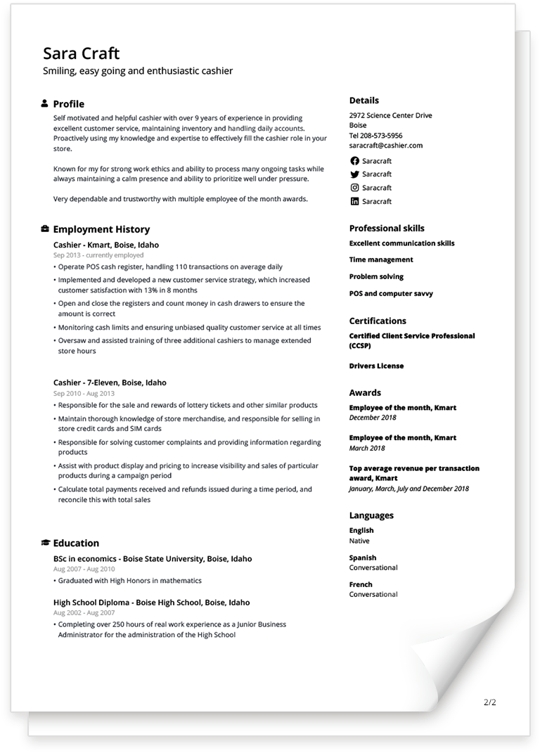 Free Cv Templates You Can Edit And Download Easily