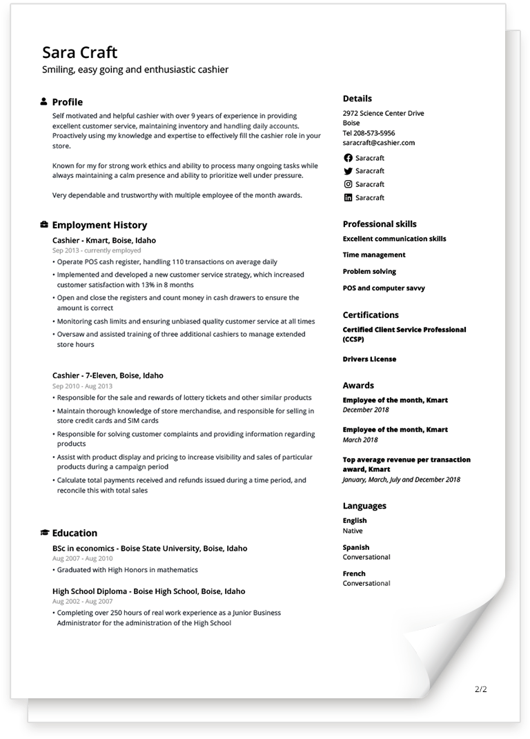 Free Cv Templates You Can Edit And Download Easily